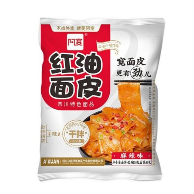 Aštrūs platūs makaronai su Čili aliejumi (MALA) 110g (BaiJia)
