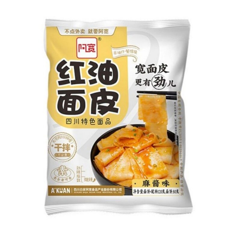 Sezamų aliejaus skonio platūs makaronai 120g (BaiJia)