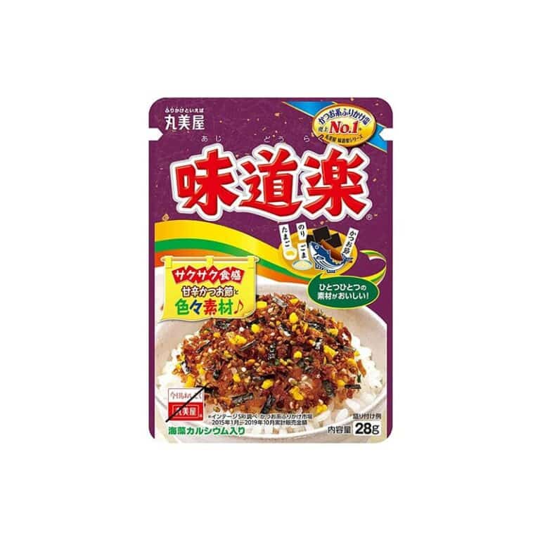 Bonito, Sezamų, Kiaušinio ir Jūros dumblių skonio Furikake pabarstukai ryžiams 28g (Marumiya)