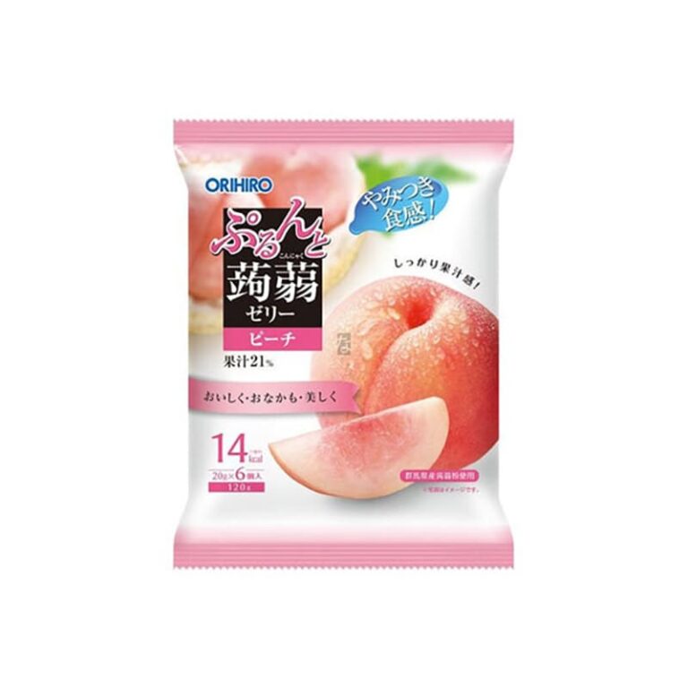 Purunto Persikų skonio Konjac želė 120g (6x20g) (Orihiro)