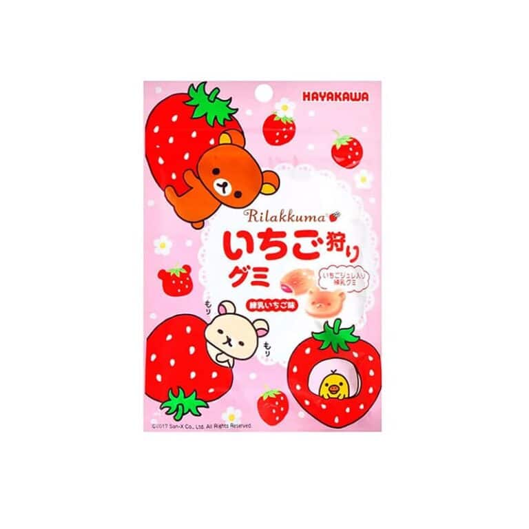 Rilakkuma Braškių skonio guminukai 40g (Hayakawa)