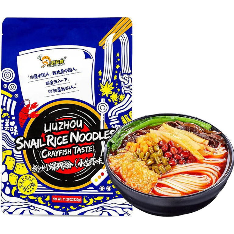 Luosifen Ryžių makaronai su Sriubos sultiniu (Vėžių skonio) 300g (HaoHuanLuo)
