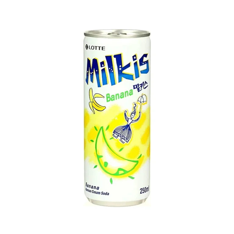 Milkis Bananų skonio gazuotas pieniškas gėrimas 250ml (Lotte)