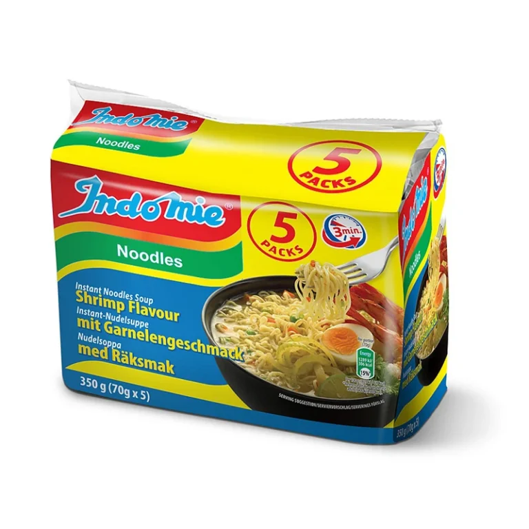 Greitai paruošiami Krevečių skonio makaronai 75g*5vnt (Indomie)
