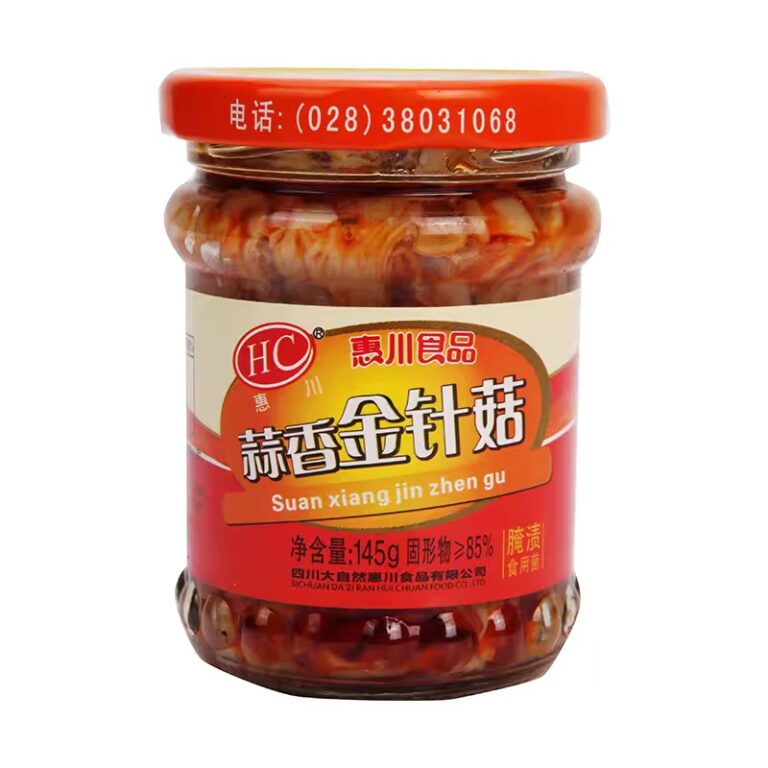 Enoki grybai Česnakinio skonio 145g (HuiChuan)