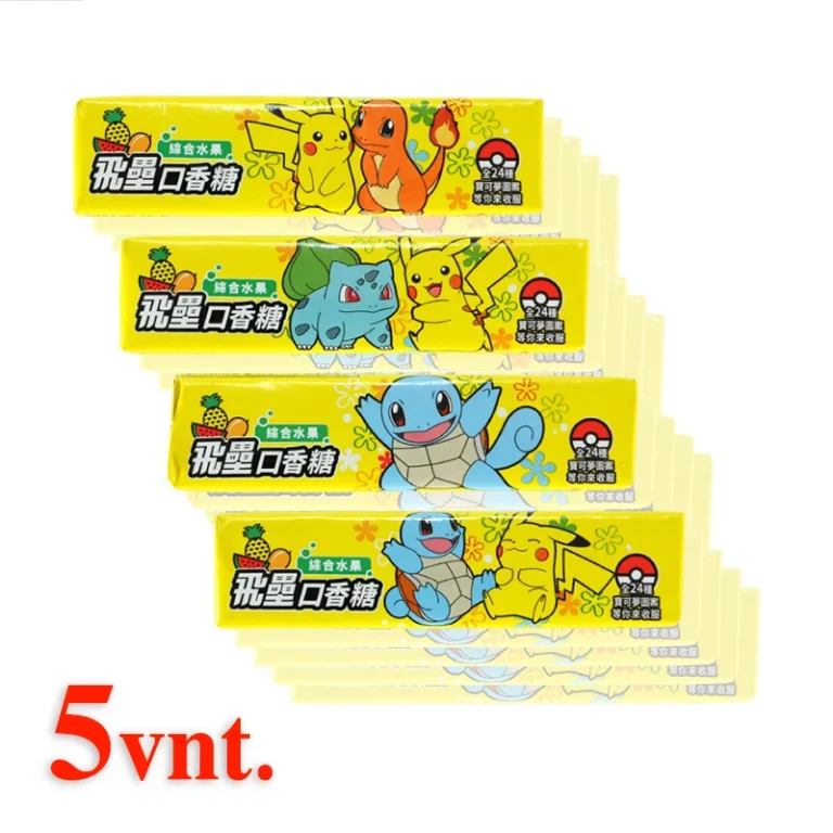 POKEMON Įvairių vaisių skonio kramtomoji guma 25g*5vnt. - President