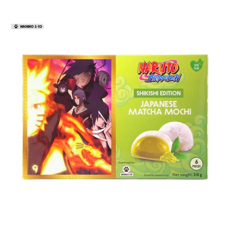Naruto Shippuden – Shikishi Edition – Mochi su žaliosios arbatos skonio įdaru (Veganiškas) 210g – Bamboo House BBD: 2025-03-14