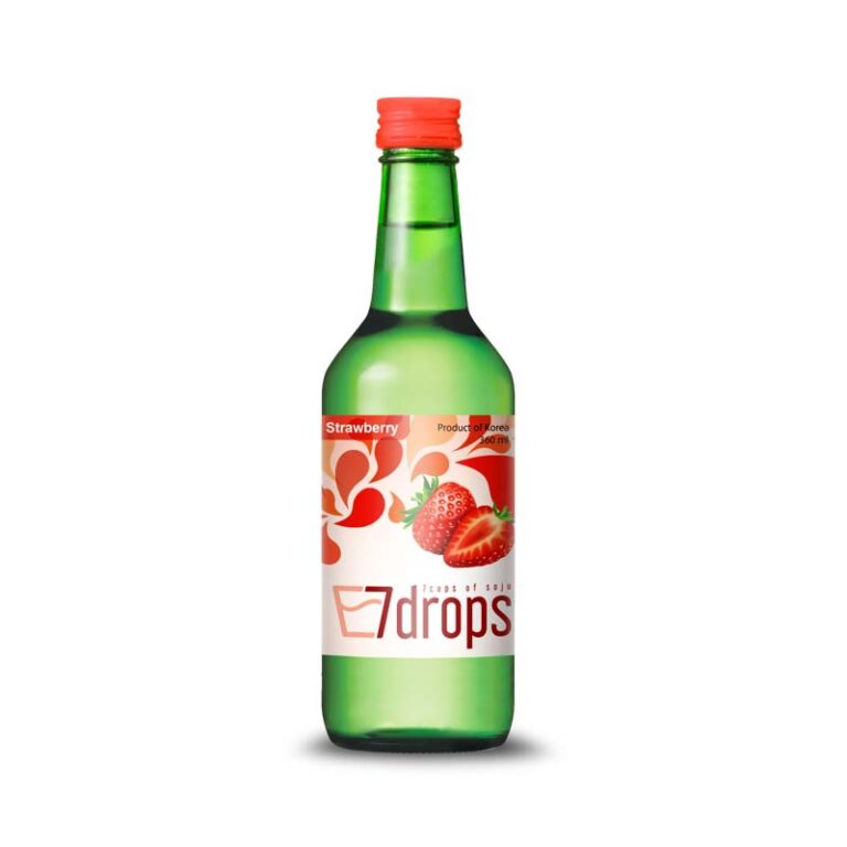 Korėjietiškas Soju - Braškių skonio (alk 12%) 360ml - 7drops