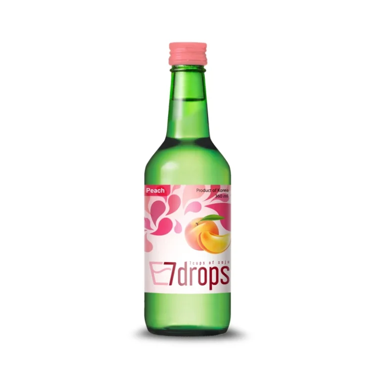 Korėjietiškas Soju - Persikų skonio (alk 12%) 360ml - 7drops