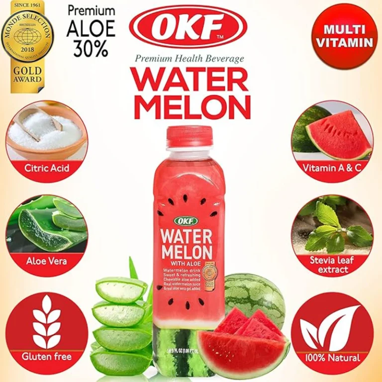 Arbūzų skonio gaivusis gėrimas su Alavijais 500ml - OKF - Image 4