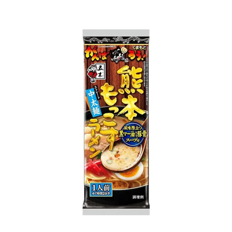 Kumamoto Mokkosu Tonkotsu Kiaulienos skonio greitai paruošiami makaronai 123g - Itsuki BBD: 2025-04-21