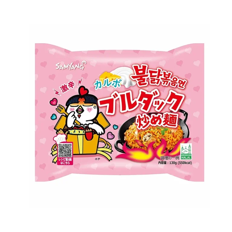 Buldak Carbonara Aštrūs vištienos skonio makaronai (Japoniškapakuotė) 130g  - Samyang JP