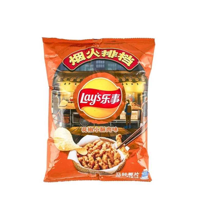 Pipirų ir Traškios Kiaulienos skonio bulvių traškučiai 70g - Lays