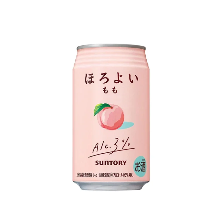 Japoniškas alkoholinis gėrimas - Horoyoi Persikų skonio alkoholinis gėrimas (alk. 3.0%) 350ml - Suntory BBD: 2025-07-31