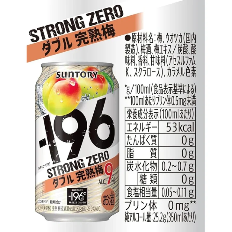 Japoniškas alkoholinis gėrimas – -196 Strong ZeroDviguba Ume Slyva (alk. 9.0%) 500ml - Suntory - Image 5
