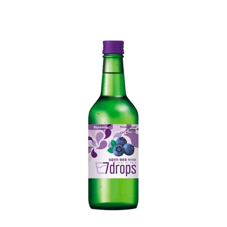 Korėjietiškas Soju – Mėlynių skonio (alk 12%) 360ml - 7drops