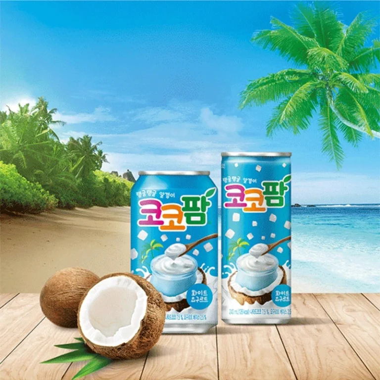 Coco Palm Baltojo Jogurto skonio sulčių gėrimas su kokosų žele 340ml – Haitai BBD: 2025-04-24 - Image 3