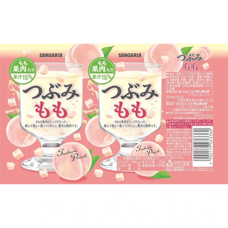 Tsubu Tsubu Persikų gėrimas 380ml - Sangaria - Image 2