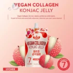 Veganiška ličių skonio Konjac želė su kolagenu 120g – Delief