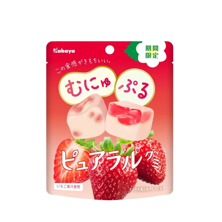 Munyu Pure Pureral braškių skonio guminukai 58g - Kabaya