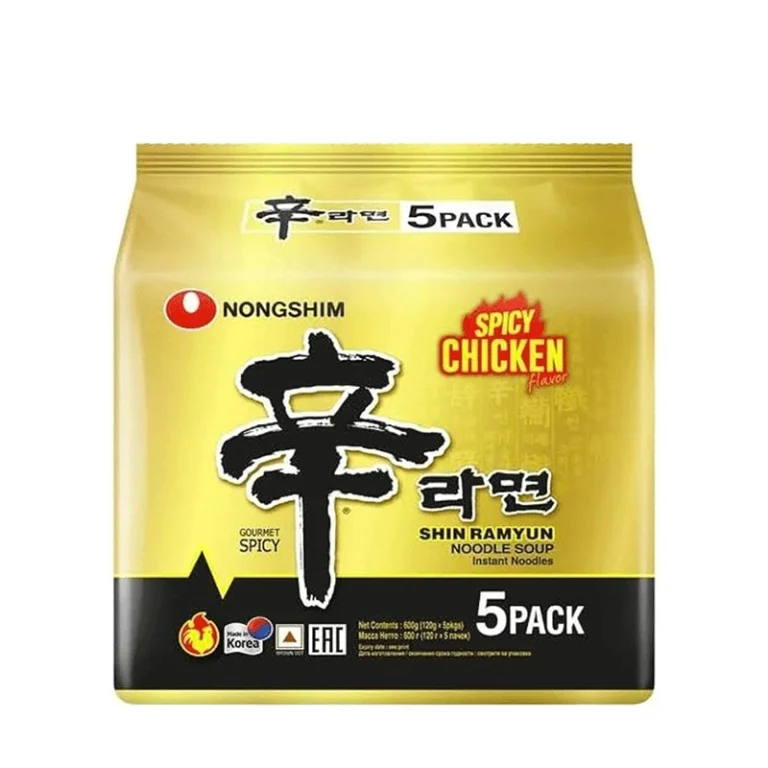 Greito paruošimo Vištienos skonio Shin Ramyun makaronai 600g(120g*5vnt) - Nongshim