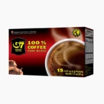G7 Pure Black greito paruošimo vietnamietiška tirpi kava 30g (dėžutė – 15 pakelių po 2g) - Trung Nguyen