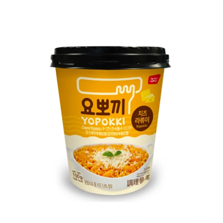 Yopokki Ryžių Virtinukai Su Ramen Makaronais (Rapokki) – sūrio skonio 145g - YoungPoong