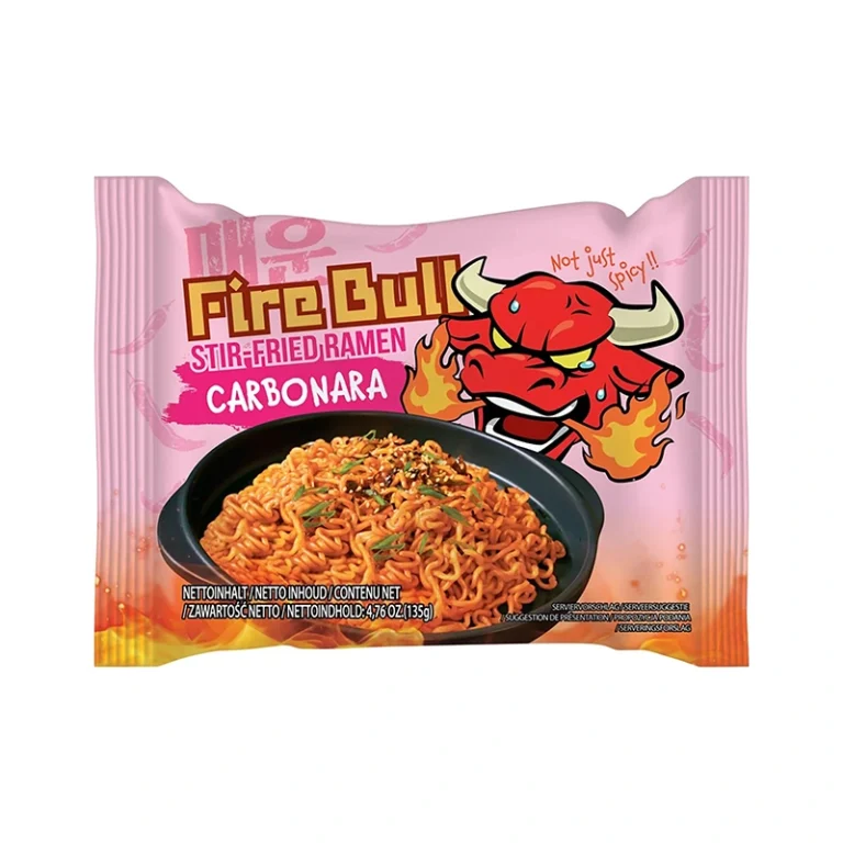 Kepti makaronai su karbonaros ir jautienos skoniu 137.8g - Fire Bull BBD: 2025-09-02