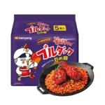 Buldak Aštrūs Vištienos Kepti Makaronai – Yangnyeom Vištiena (Japoniška pakuotė) 700g (140g*5vnt) - Samyang JP