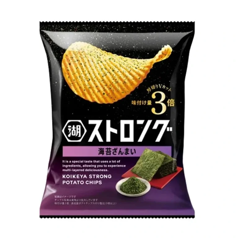Koikeya Strong Bulvių Traškučiai – Jūros Dumblių „Nori Zanmai“ Skonis 53g - Koikeya