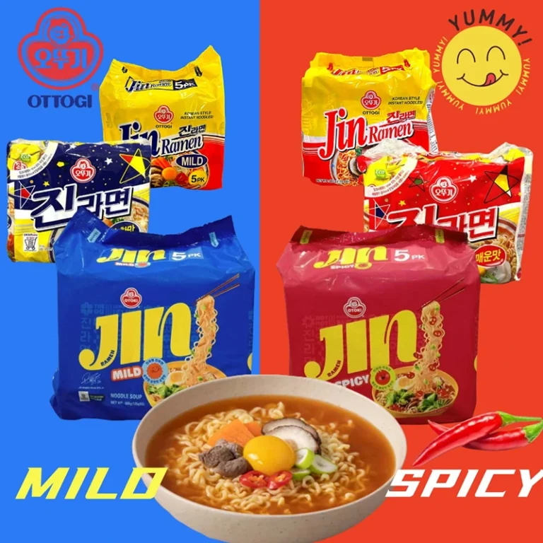 Greitai paruošiami makaronai Jin Ramen Spicy - Aštrūs makaronai su daržovėmis 600g (120g*5vnt) - Ottogi - Image 2