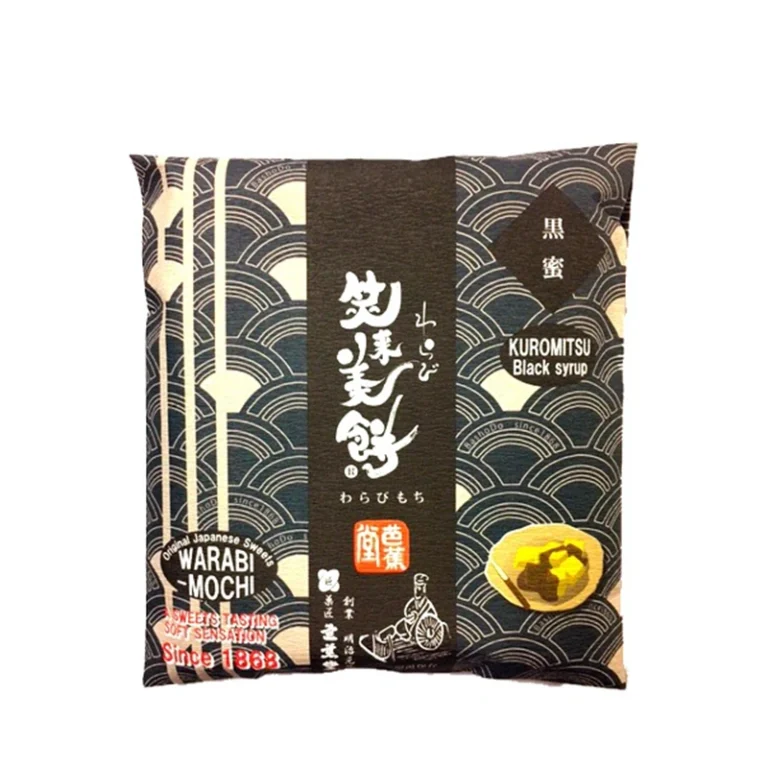 Warabi Mochi su rudojo cukraus sirupu 120g - Bashodo