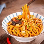 AKUAN Aštriai saldūs troškinio tipo UDON makaronai 275g - BaiJia