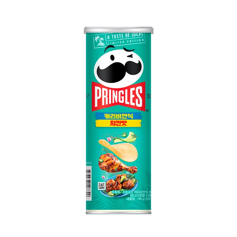 PRINGLES Caribbean aštrus vištienos skonis bulvių traškučiai 100g – Nongshim