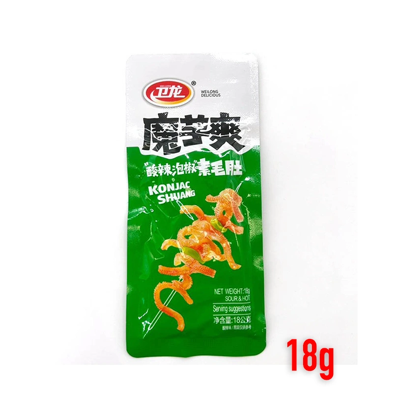 Aštrūs ir rūgštūs Konjac augalo užkandis 18g - Wei-Long