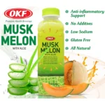 Melionų skonio gėrimas su tikrojo alavijo gabaliukais 500ml - OKF