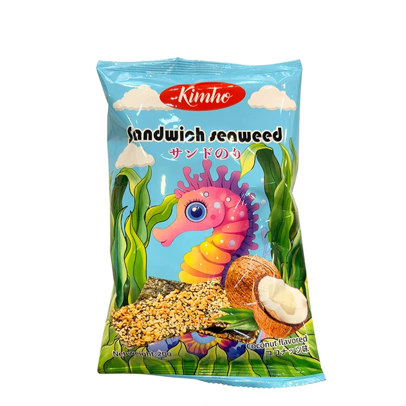 Jūros dumblių užkandis su kokosų skonio įdaru 20g - Kimho