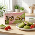 My Lava Bites Žaliosios arbatos skonio sausainiai su braškių skonio minkštu kremu 150g (15 vnt.) - Unico