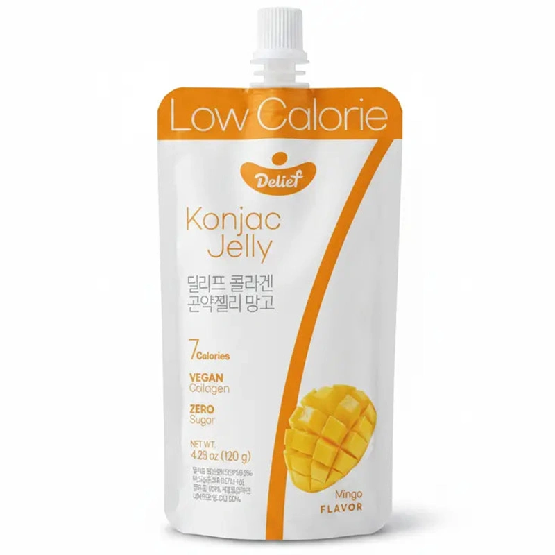 Veganiška mangų skonio Konjac želė su kolagenu 120g – Delief - Image 2