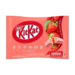 Japoniški šokoladu dengti vafliai „KitKat Mini“ - Braškių skonio 113g - Nestle