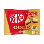 Japoniški šokoladu dengti vafliai „KitKat Mini Gold“ su dvisluoksniu sūdytos karamelės glaistu 104.4g - Nestle